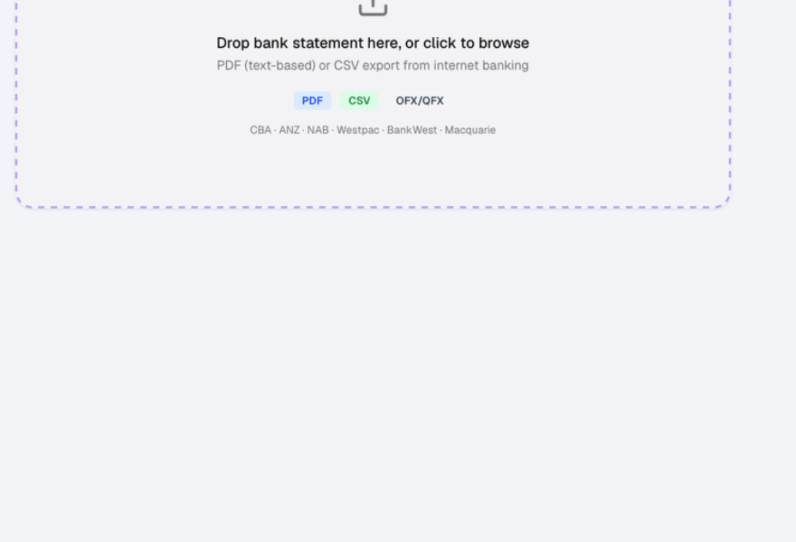 Importing bank statements into TaxTracker